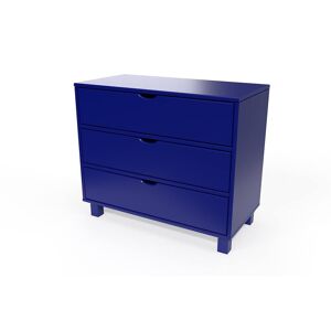 ABC MEUBLES Commode bois 3 tiroirs Cube - - Bleu foncé