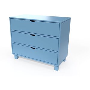 ABC MEUBLES Commode bois 3 tiroirs Cube - - Bleu Pastel - / - Bleu Pastel