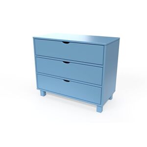 ABC MEUBLES Commode bois 3 tiroirs Cube - - Bleu Pastel - / - Bleu Pastel - Publicité