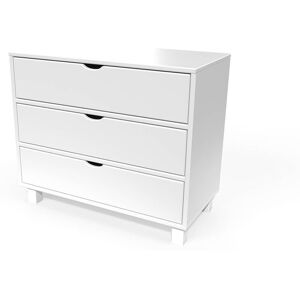 ABC MEUBLES Commode bois 3 tiroirs Cube - - Blanc - / - Blanc