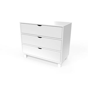 ABC MEUBLES Commode bois 3 tiroirs Cube Blanc