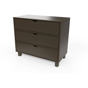 ABC MEUBLES Commode bois 3 tiroirs Cube - - Wengé - / - Wengé