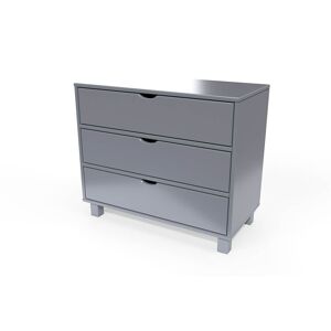 ABC MEUBLES Commode bois 3 tiroirs Cube - - Gris Aluminium - / - Gris Aluminium