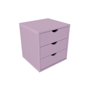 ABC MEUBLES Bloc 3 tiroirs bois massif - - Violet Pastel - / - Violet Pastel - Publicité