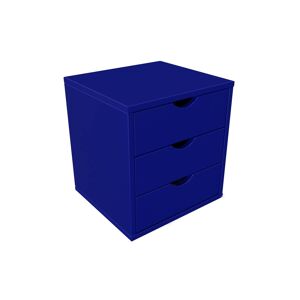 ABC MEUBLES Bloc 3 tiroirs bois massif - - Bleu foncé - / - Bleu foncé - Publicité