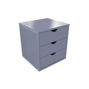 ABC MEUBLES Bloc 3 tiroirs bois massif - - Gris Aluminium - / - Gris Aluminium