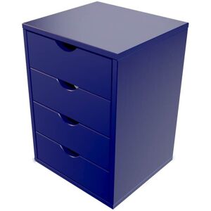 ABC MEUBLES Caisson 4 tiroirs bois massif - - Bleu foncé - / - Bleu foncé