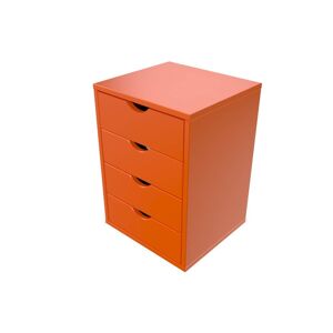 ABC MEUBLES Caisson 4 tiroirs bois massif - - Orange - / - Orange