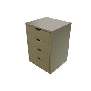 ABC MEUBLES Caisson 4 tiroirs bois massif - - Taupe - / - Taupe