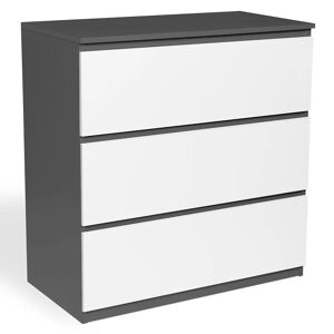 ID MARKET Commode 3 tiroirs TOMI 78 cm bois gris et blanc - Publicité