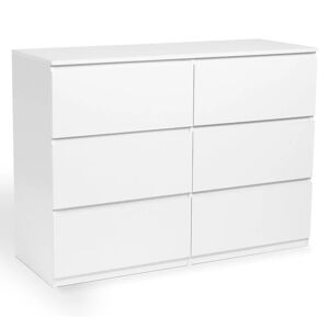 ID MARKET Commode 6 tiroirs TOMI 110 cm bois blanc - Publicité
