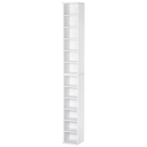 HOMCOM Lot de 2 etageres colonnes armoire de rangement CD 6 + 6 compartiments blanc dim. 21L x 22,5l x 88,5H cm