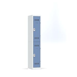 P.HENRY Vestiaire 1 colonne - 2 cases - Gris perle et bleu - Publicité