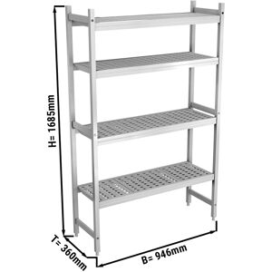 GGM GASTRO - Rayonnage à clayettes aluminium anodisé - 1066 x 1685 mm