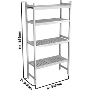 GGM GASTRO - Rayonnage à clayettes aluminium anodisé - 893 x 1685 mm