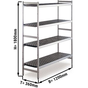 GGM GASTRO - Rayonnage à clayettes aluminium - 1200 x 1800 mm