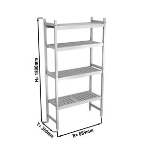 GGM GASTRO - Rayonnage à clayettes aluminium - 889 x 1800 mm