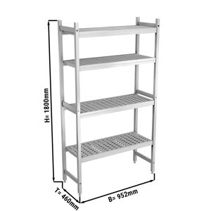 GGM GASTRO - Rayonnage à clayettes aluminium - 952 x 1800 mm