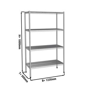 GGM GASTRO - Etagère en inox - 1100x500mm - avec 4 étagères en fil métallique (FEST)