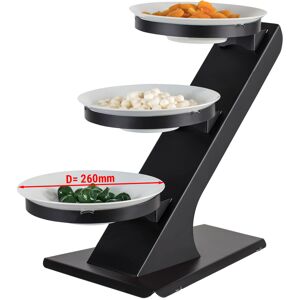 GGM GASTRO - Etagère / Support de buffet - Noir - incl. 3 coupes en mélamine Ø 260mm