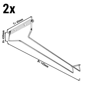 GGM GASTRO - (2 pièces) Étagère suspendue en verre - Bar Professional - 30 x 11 cm - argenté