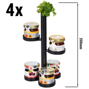 GGM GASTRO - (4 pièces) Étagère à confiture / Support de buffet - Noir - avec 5 étagères