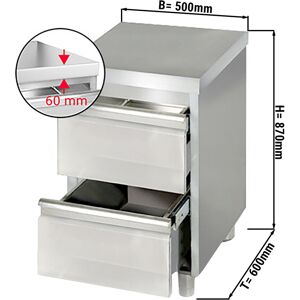 GGM GASTRO - Armoire à tiroirs PREMIUM avec 2 tiroirs - 500x600mm