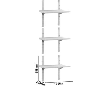 GGM GASTRO - Etagères murales ECO - 1000x400mm - avec 3 étagères