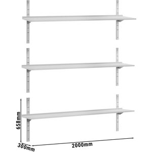 GGM GASTRO - Etagères murales ECO - 2000x300mm - avec 3 étagères