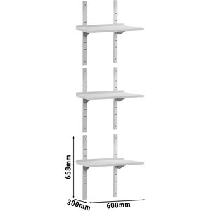 GGM GASTRO - Etagères murales ECO - 600x300mm - avec 3 étagères