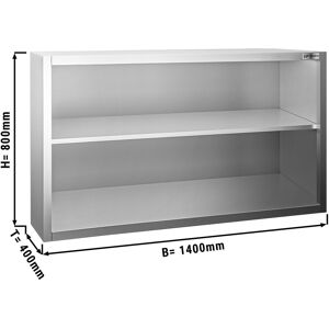 GGM GASTRO - Armoire murale en inox PREMIUM - 1400x400mm - sans porte coulissante - hauteur 800mm