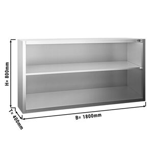 GGM GASTRO - Armoire murale en inox PREMIUM - 1800x400mm - sans porte coulissante - hauteur 800mm