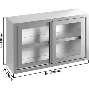 GGM GASTRO - Armoire murale en inox - 1000x400mm - avec porte coulissante en verre - hauteur 800mm