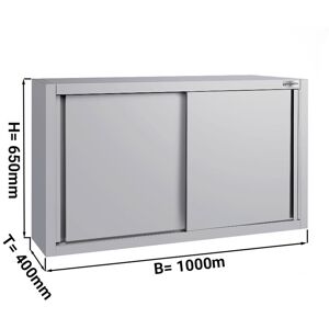 GGM GASTRO - Armoire murale en inox ECO - 1000x400mm - avec porte coulissante - hauteur 650mm