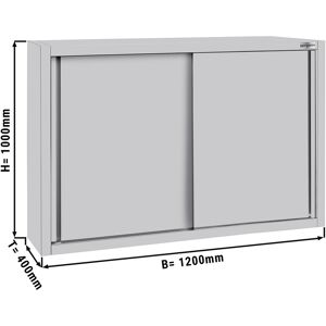 GGM GASTRO - Armoire murale en inox ECO - 1200x400mm - avec porte coulissante hauteur 1000mm