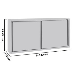 GGM GASTRO - Armoire murale en inox ECO - 2000x400mm - avec porte coulissante hauteur 1000mm