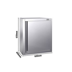 GGM GASTRO - Armoire murale en inox PREMIUM - 600x400mm - avec porte battante - hauteur 650mm