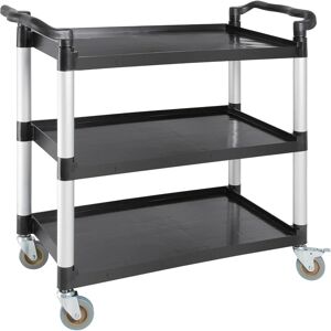 Bc-elec - GX-032B Chariot de Service a roulettes, Desserte de cuisine, Servante 3 etages avec freins, 107x50x97cm