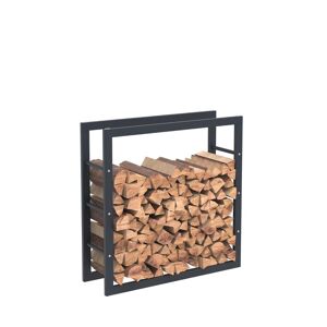 Bc-elec - HHWPF0020 Rangement à bois en acier noir 80x80x25CM, rack pour bois de chauffage, range-bûches - Publicité