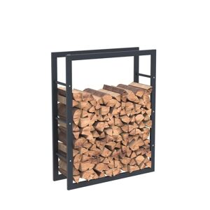 Bc-elec - HHWPF0021 Rangement à bois en acier noir 100x80x25CM, rack pour bois de chauffage, range-bûches - Publicité