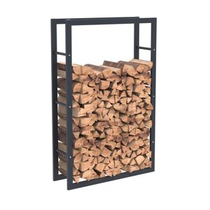 Bc-elec - HHWPF0022 Rangement à bois en acier noir 125x80x25CM, rack pour bois de chauffage, range-bûches - Publicité