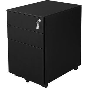 Bc-elec - PCP390-1B Caisson mobile à tiroirs en acier armoire de bureau chariot mobile caisson à roulettes noir