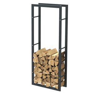 - HHWPF0004 Rangement à bois en acier noir 150x60x25CM, rack pour bois de chauffage, range-bûches