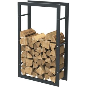 - HHWPF0018 Rangement à bois en acier noir 100x60x25CM, rack pour bois de chauffage, range-bûches