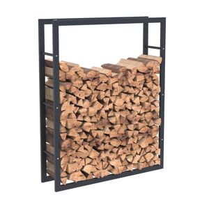 - HHWPF0025 Rangement à bois en acier noir 125x100x25CM, rack pour bois de chauffage, range-bûches