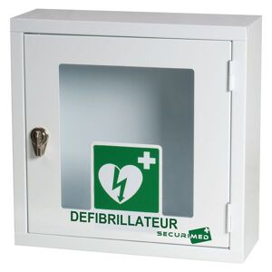 Armoire de rangement en metal pour defibrillateur