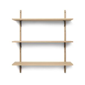 ferm LIVING Etagere murale secteur triple 87 cm chene laiton noir