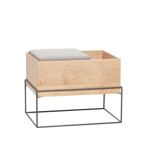 Huebsch Interior banc avec coussin et rangement L 64 cm chene