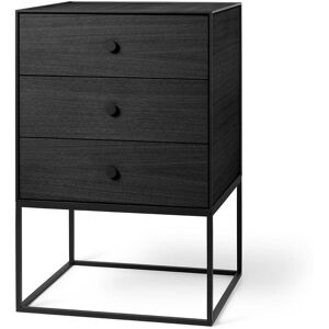 Audo Audo Frame Sideboard 49 y compris 3 tiroirs frene teinte noir