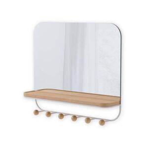 Umbra - Estique Garde-robe avec étagère et miroir, hêtre naturel / blanc - Publicité